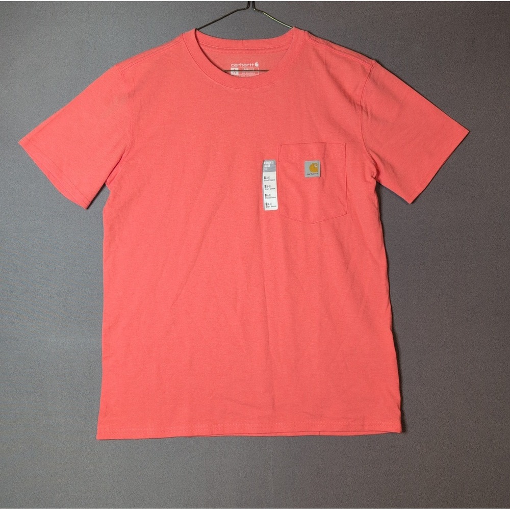 Carhartt T Shirt Loose Fit Womens Small Salmon Pink Short Sleeve Pocket Tee NEW